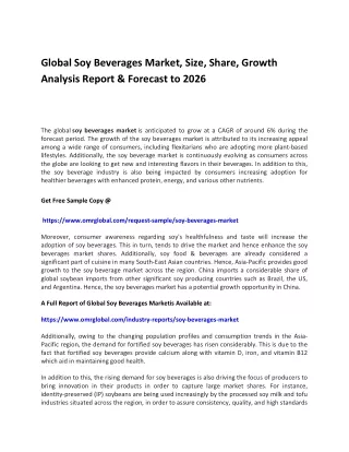 global soy beverages market size share growth