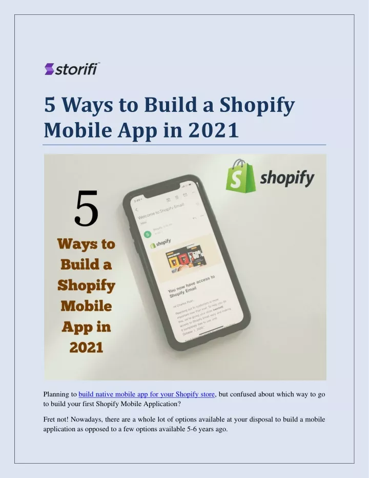 5 ways to build a shopify mobile app in 2021