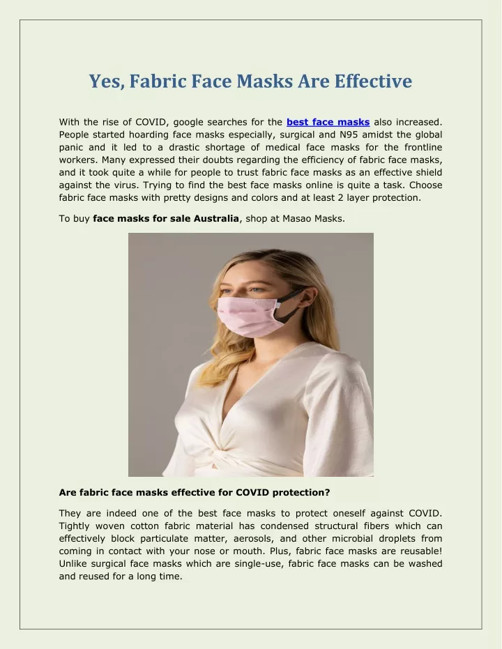 yes fabric face masks are effective