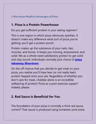 3 marvelous medical advantages of pizza