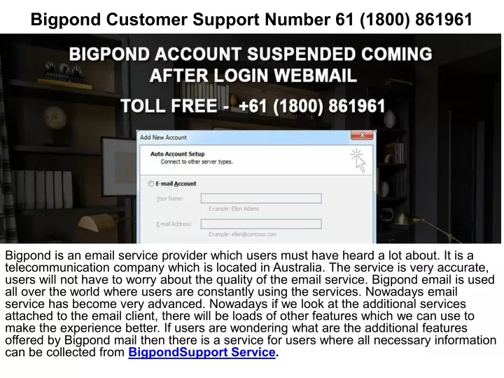 bigpond customer support number 61 1800 861961