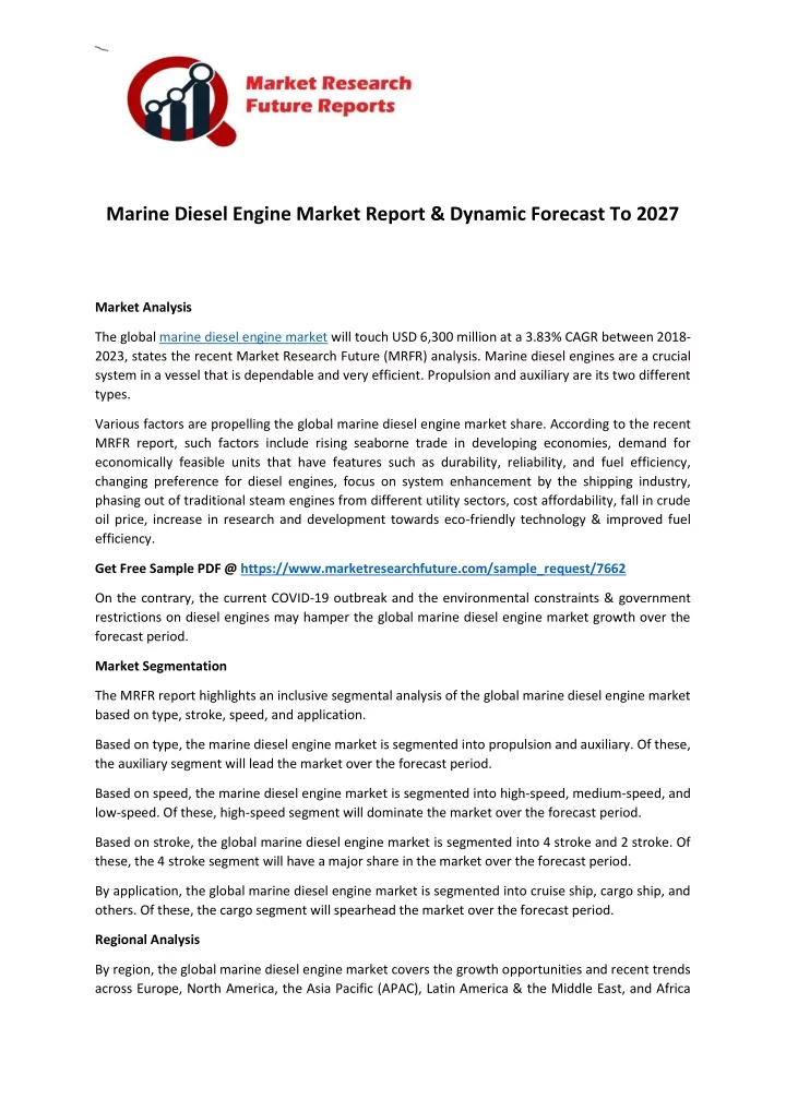 marine diesel engine market report dynamic