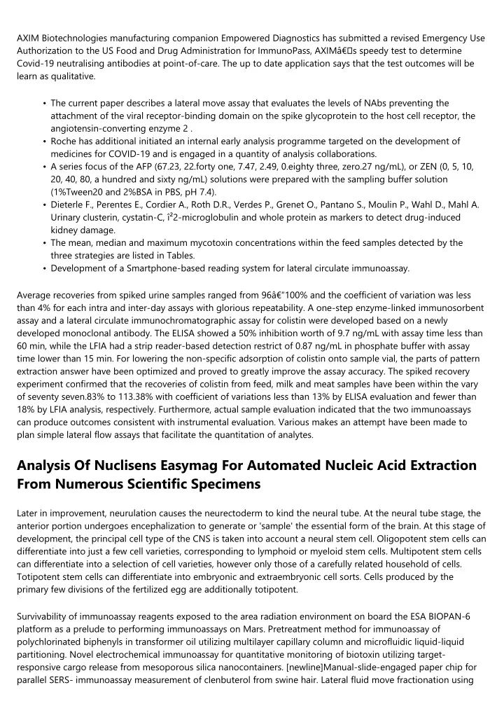 axim biotechnologies manufacturing companion