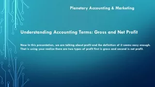 Understanding Accounting Terms: Gross and Net Profit