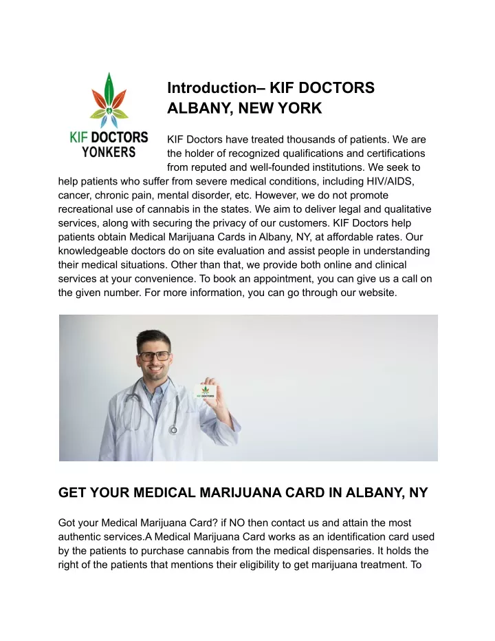 introduction kif doctors albany new york