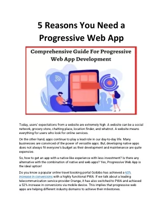 5 reasons you need a progressive web app