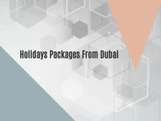 Holidays Packages From Dubai