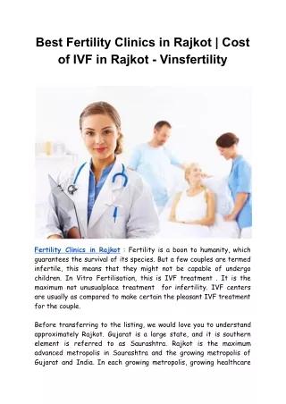 Best Fertility Clinics in Rajkot _ Cost of IVF in Rajkot - Vinsfertility