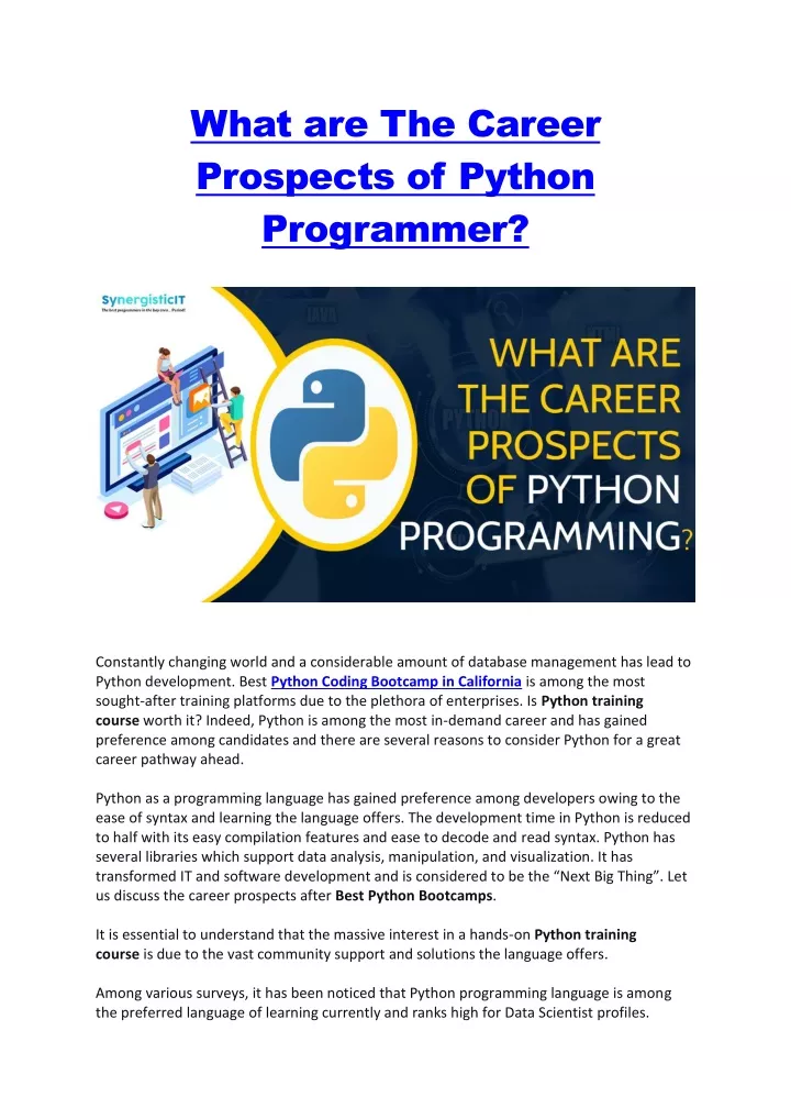 what are the career prospects of python programmer