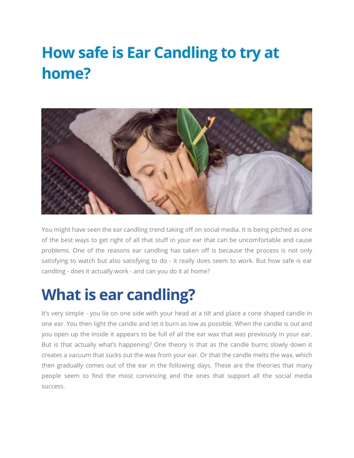 how safe is ear candling to try at home