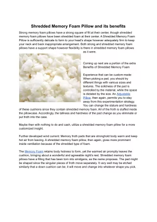 shredded memory foam pillow and its benefits