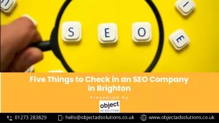 Five Things to Check in an SEO Company in Brighton