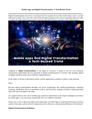 mobile apps and digital transformation a tech