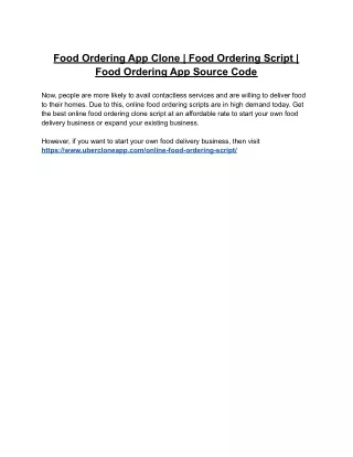 food ordering app clone food ordering script food