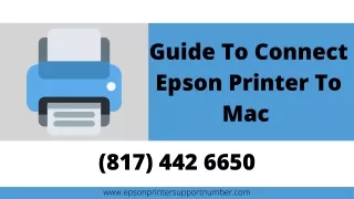 How To Connect Epson Printer To Mac| Dial: (817) 442 6650