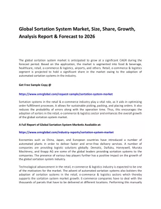 global sortation system market size share growth