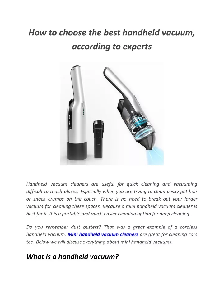 how to choose the best handheld vacuum according