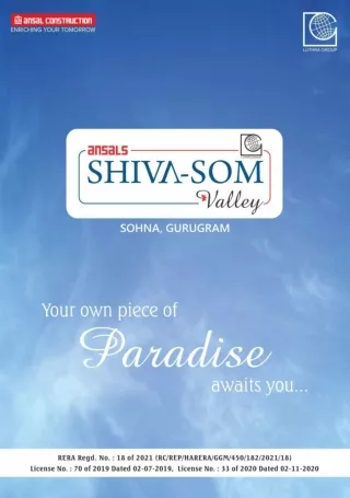 Ansal shiva som valley Worthable Best prices Floors in Gurgaon