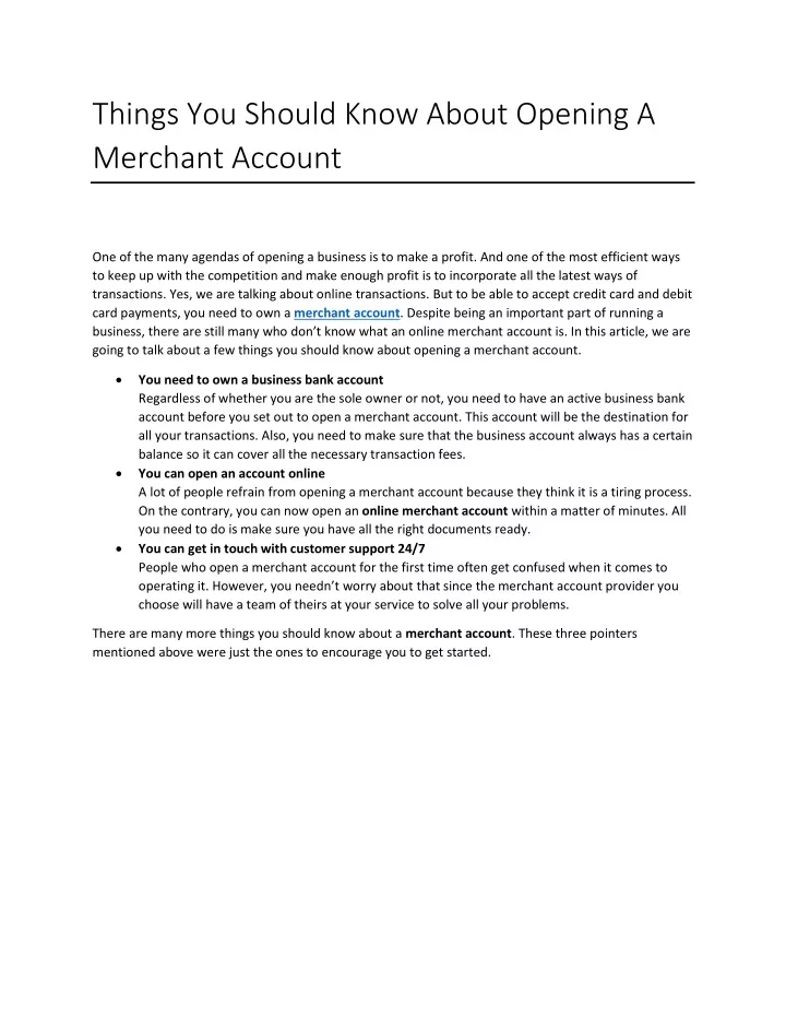 things you should know about opening a merchant