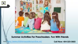 Best summer activities for preschoolers