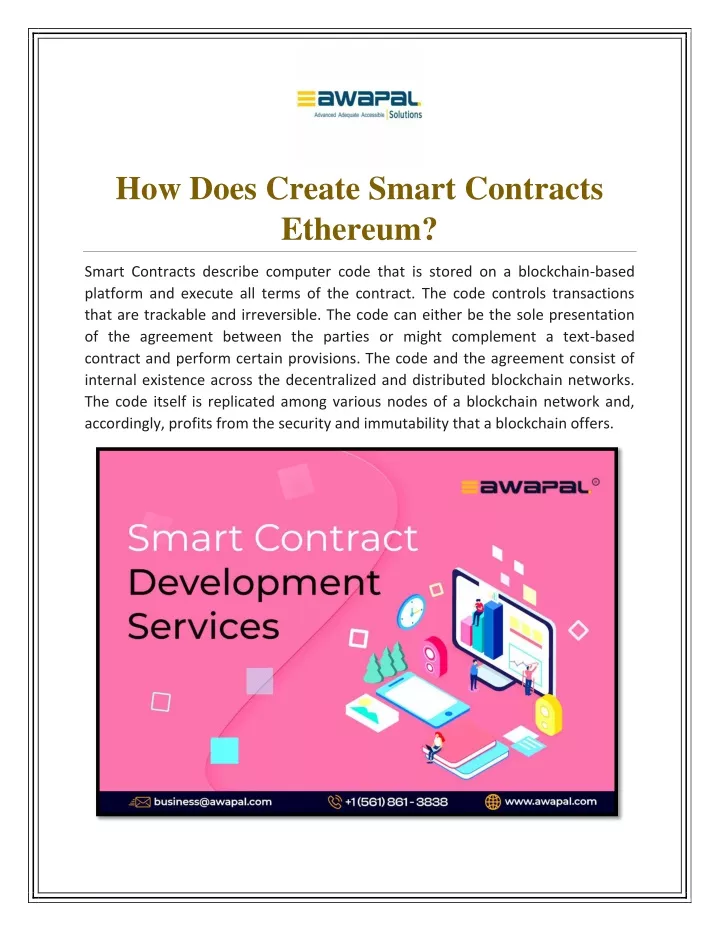 how does create smart contracts ethereum