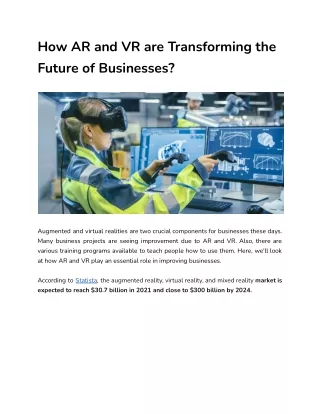 how ar and vr are transforming the future