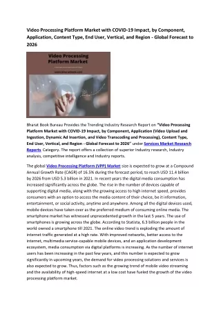 video processing platform market with covid