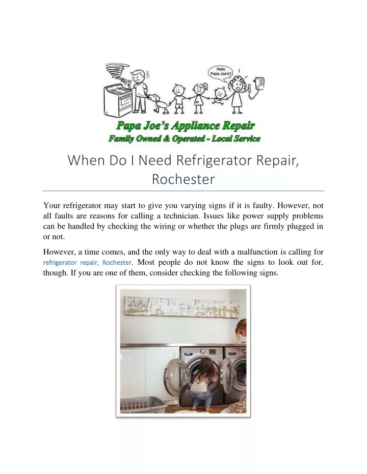 when do i need refrigerator repair rochester