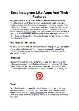 best instagram like apps and their features