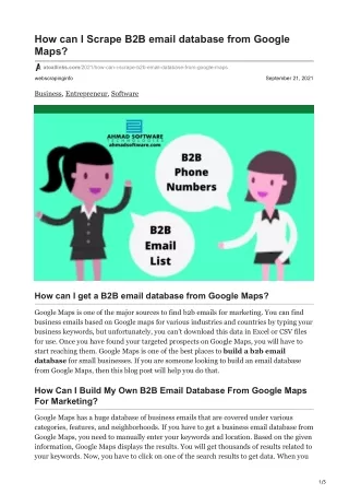 how can i scrape b2b email database from google