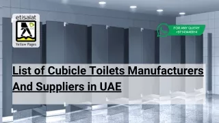 List of Cubicle Toilets Manufacturers And Suppliers in UAE
