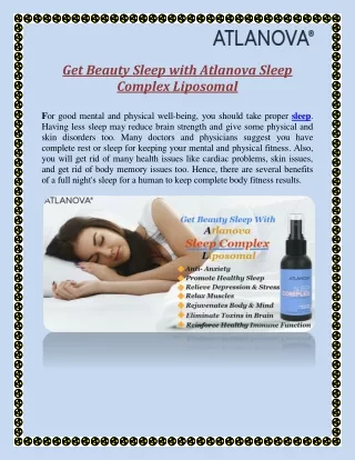Get Beauty Sleep with Atlanova Sleep Complex Liposomal