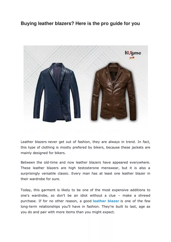 buying leather blazers here is the pro guide