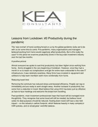 lessons from lockdown 3 productivity during