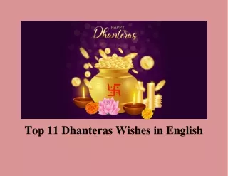 Top 11 Dhanteras Wishes in English