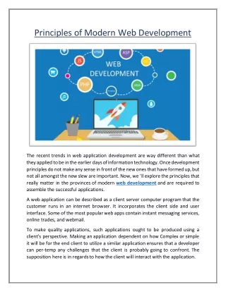 principles of modern web development