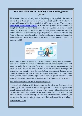 Tips To Follow When Installing Visitor Management System