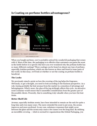 is coating on perfume bottles advantageous