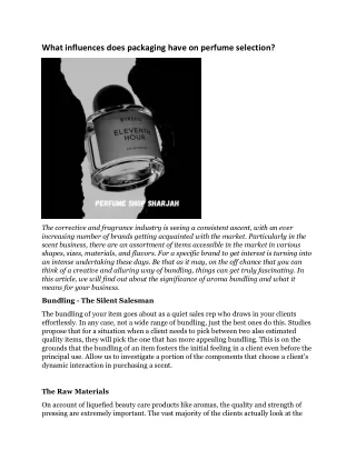 what influences does packaging have on perfume