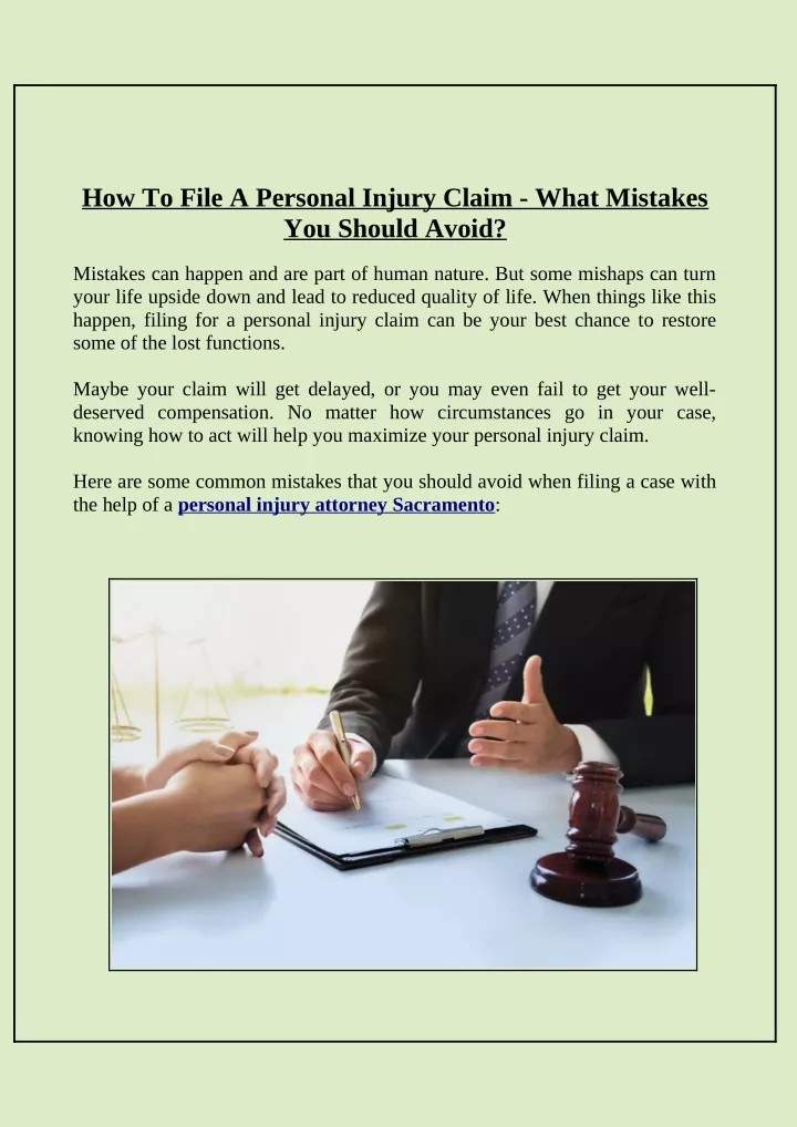 how to file a personal injury claim what mistakes