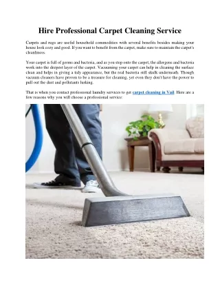 Hire Professional Carpet Cleaning Service