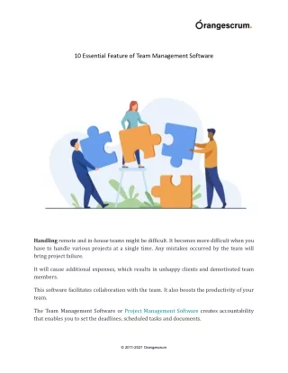 10 essential feature of team management software