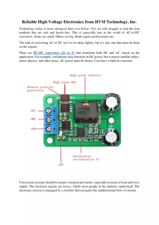 reliable high voltage electronics from