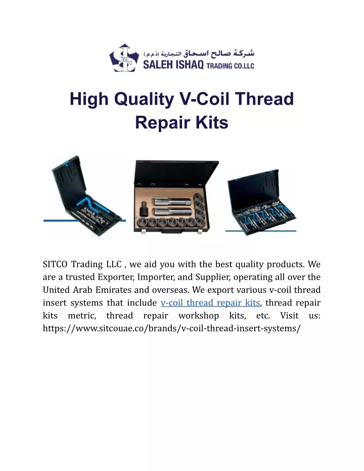 high quality v coil thread repair kits