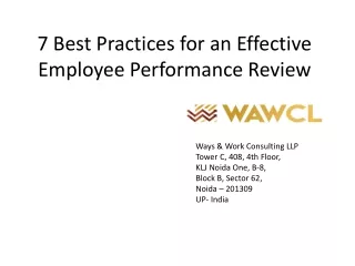 7 best practices for an effective employee performance review
