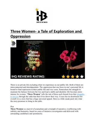 three women a tale of exploration and oppression