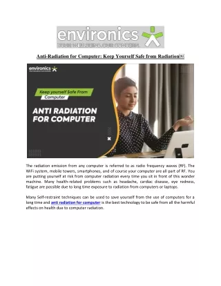 anti radiation for computer keep yourself safe