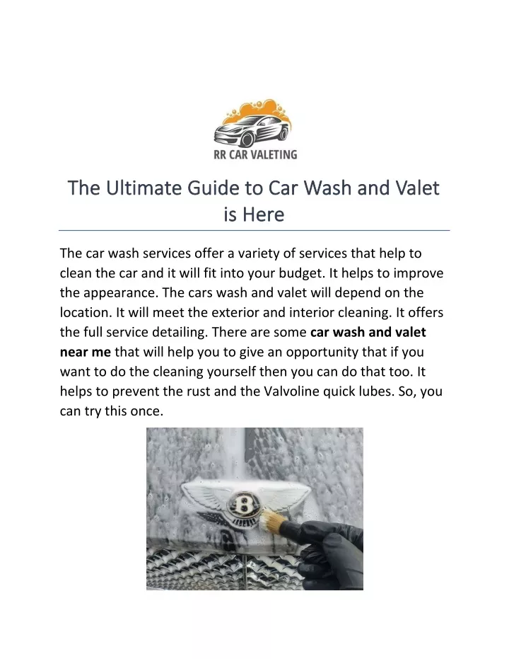 the the ultimate guide to car wash and valet