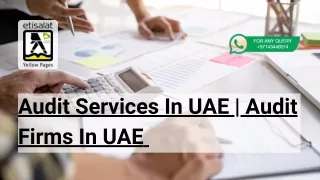 Audit Services In UAE | Audit Firms In UAE