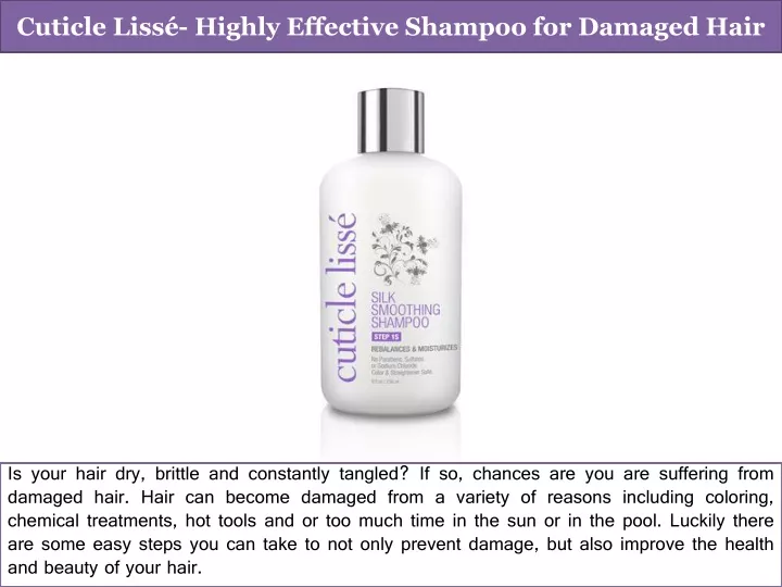 cuticle liss highly effective shampoo for damaged hair